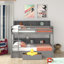 Lit superposé simple au-dessus de simple avec tablettes Ginamarie par Harriet Bee-785955065