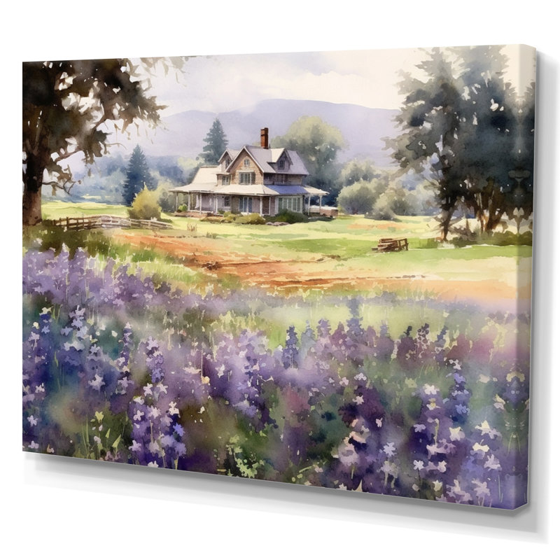 «Calming Lavender Hues IV» - art mural lavande, Toile tendue, H 30 po x l 40 po x P 1,5 po