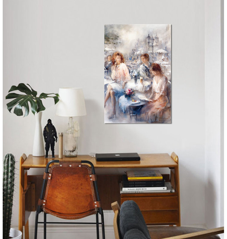 « terrace », reproduction sur toile, H 40 po x l 26 po x P 1,5 po, Pas de tapis, Toile tendue
