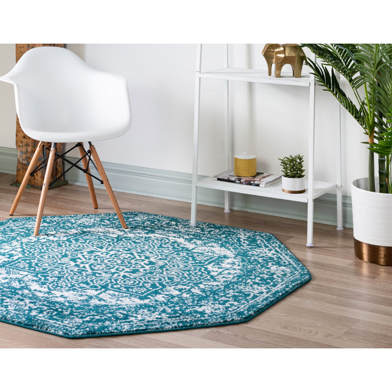 Madline Oriental Indoor Rug, Octagon 5'3" x 5'3"