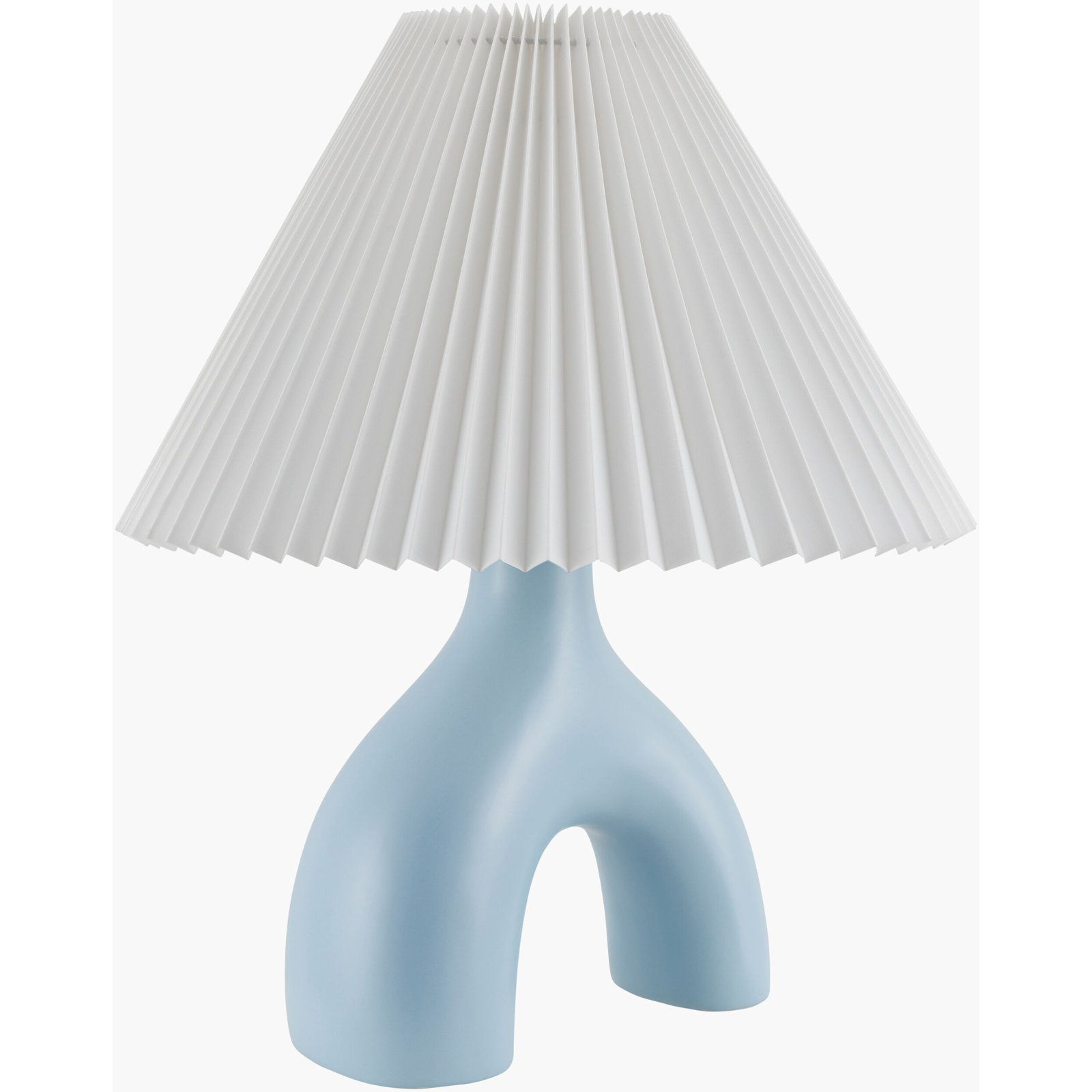 Celes Ceramic Table Lamp, White, Baby Blue