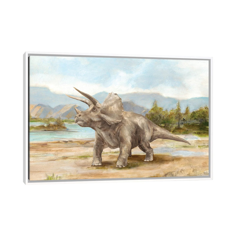 «Dinosaur Illustration II» par Ethan Harper - reproduction, Papier encadré blanc, Pas de tapis, H 40 po x l 60 po x 1,5 po