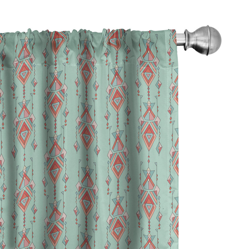 Southwestern Semi-Sheer Rod Pocket Sliding Panel, 28" x 95"