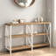 Table d'entrée de ferme avec tablettes de rangement, console de télévision industrielle, table de canapé en métal rustique, table de couloir de vestibule moderne pour le salon, chêne blanc et rustique