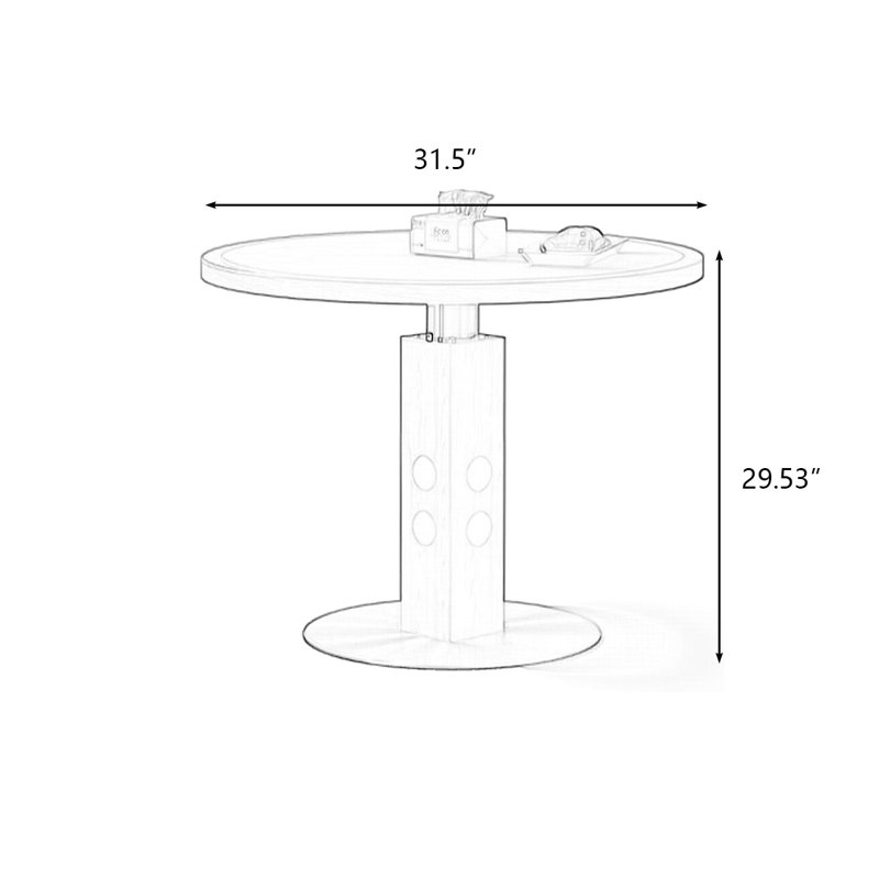 Table de salle à manger, H 29,53 po x L 31,5 po x l 31,5 po