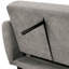 Futon contemporain à 2 places gris qui se transforme en lit, avec dossier cannelé, accoudoirs souples et charge, fabrication en bois d'ingénierie en tissu de conception transitionnelle, siège, climatisation convertible-829249256