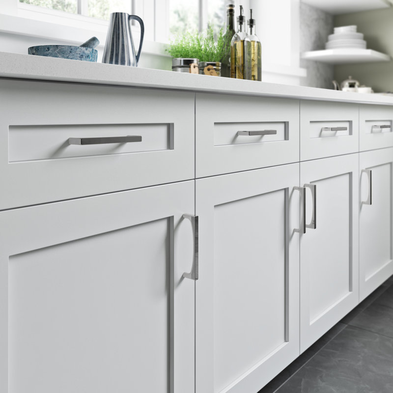 Polished Chrome Modern Bar Handle with Mounting Hardware