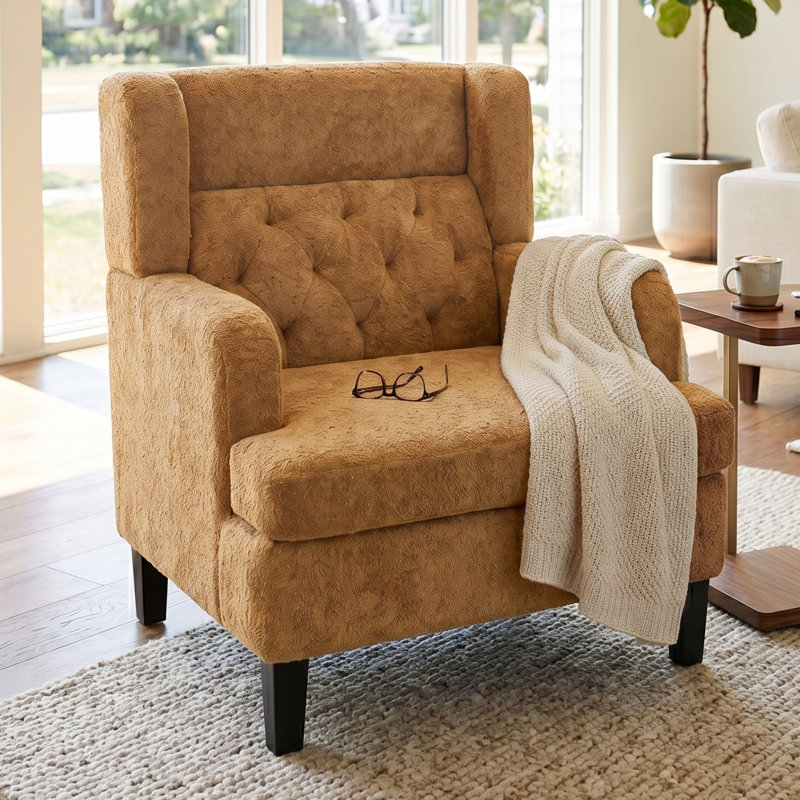 Chaise d'appoint rembourrée et rembourrée, Orange