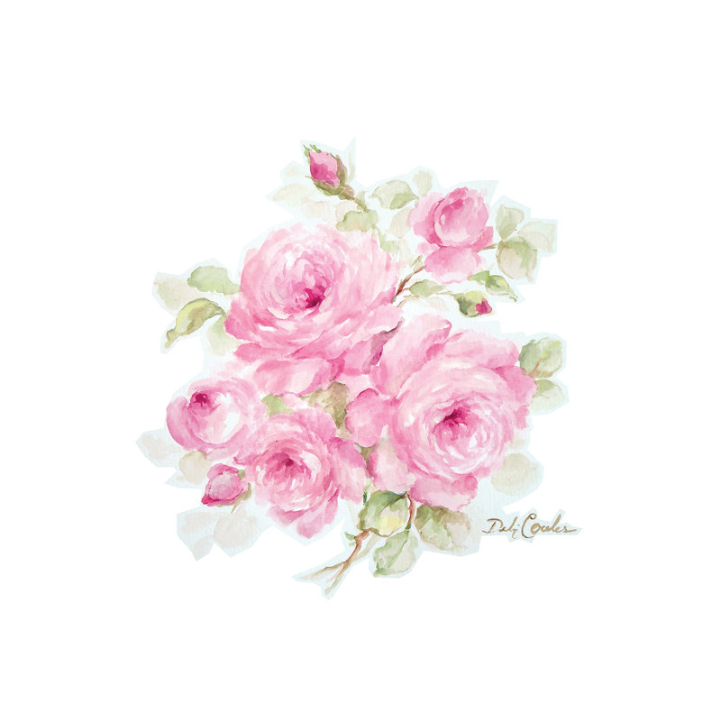 Romantic Roses by Debi Coules - Wrapped Canvas Painting, 45.72 cm H x 45.72 cm W x 1.91 cm D