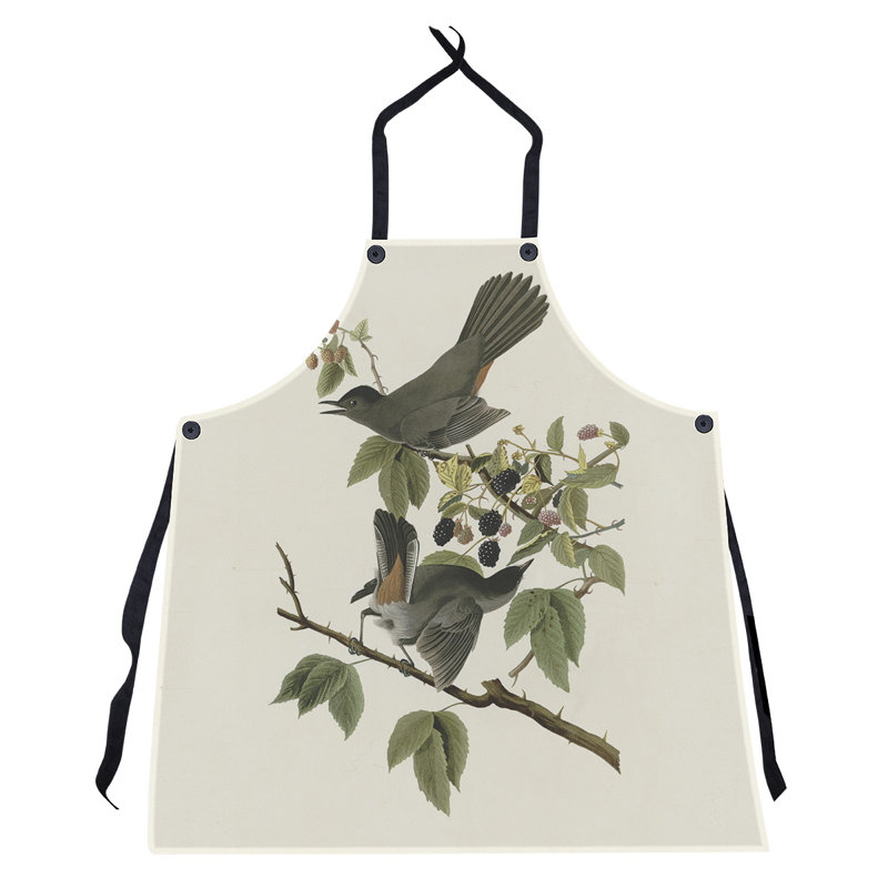 Bib Apron, Off-White/Dark Green