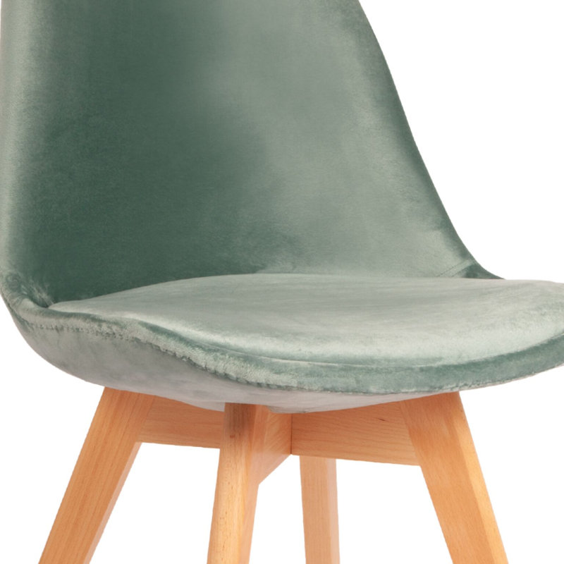 Carol 45cm H Velvet Upholstered Side Chair, Green