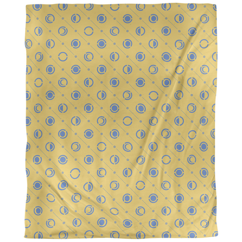 Tissu de phases lune, Jaune / Bleu ciel, L 60 po x l 36 po, Polyester filé