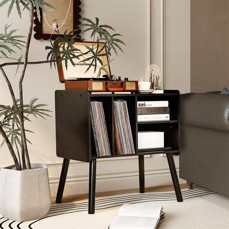 64cm H Media Shelves, Black