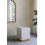 Tabouret d'appoint 14 x 14 x 18 po avec finition coquille de Capiz blanc et base piédestal dorée