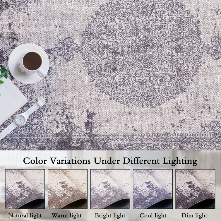 Machine Printed Vintage Area Rug For Living Room, Hallway Runner, Entryway Rug