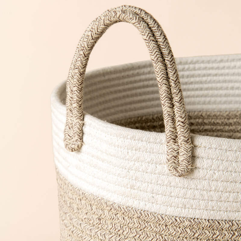 Paniers de rangement en corde tissée - grand organisateur en coton, panier pour couverture de bébé, panier à linge pour chambre d'enfant