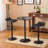 Adjustable Height Bar Table And Swivel Stools Set For Versatile Entertaining And Comfortable Seating.