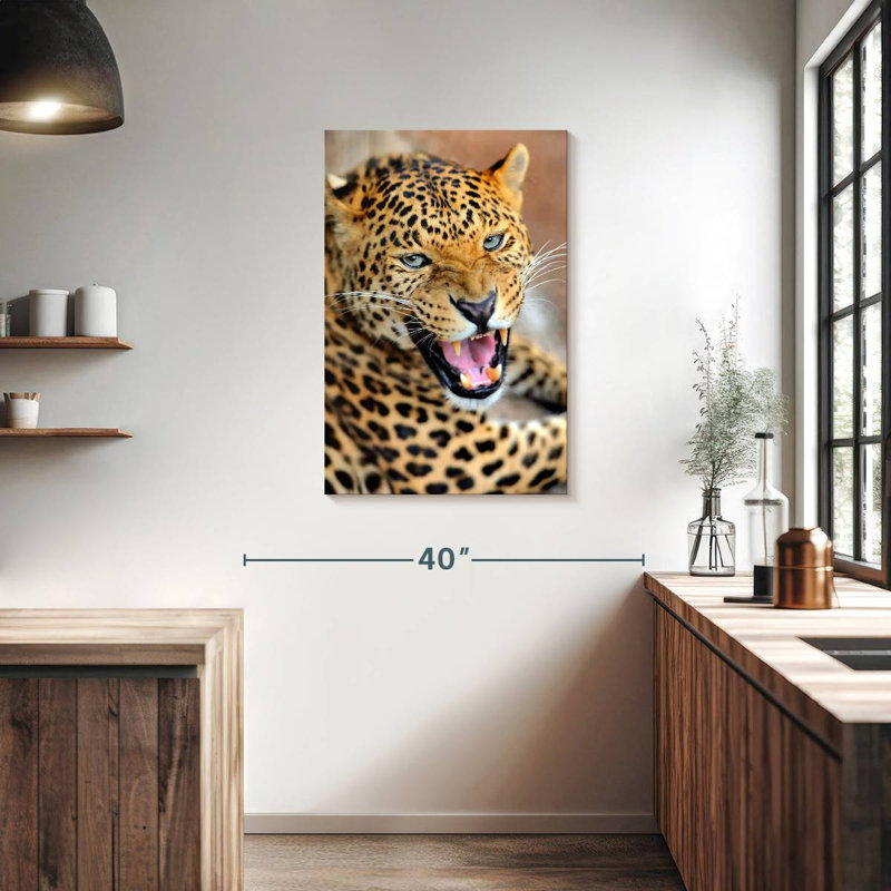 Brampt Growling Leopard, 36" H x 24" W