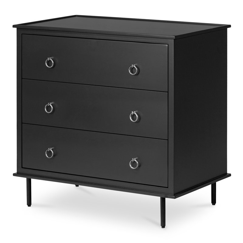 Shillington 3 DRAWER NIGHTSTAND, Black