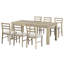 Ensemble de table de salle à manger 7 pièces 7 pièces avec rallonge 12 po et 2 tiroirs-2052435130