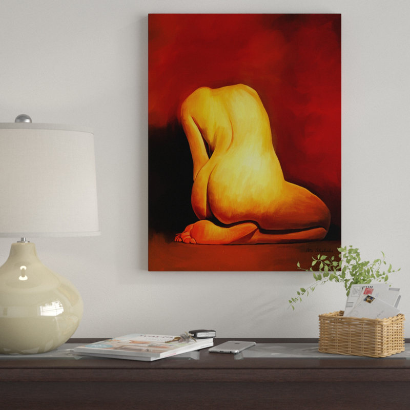 «Nude figure» par Ata Alishahi - reproduction sur toile, H 19 po x l 14 po