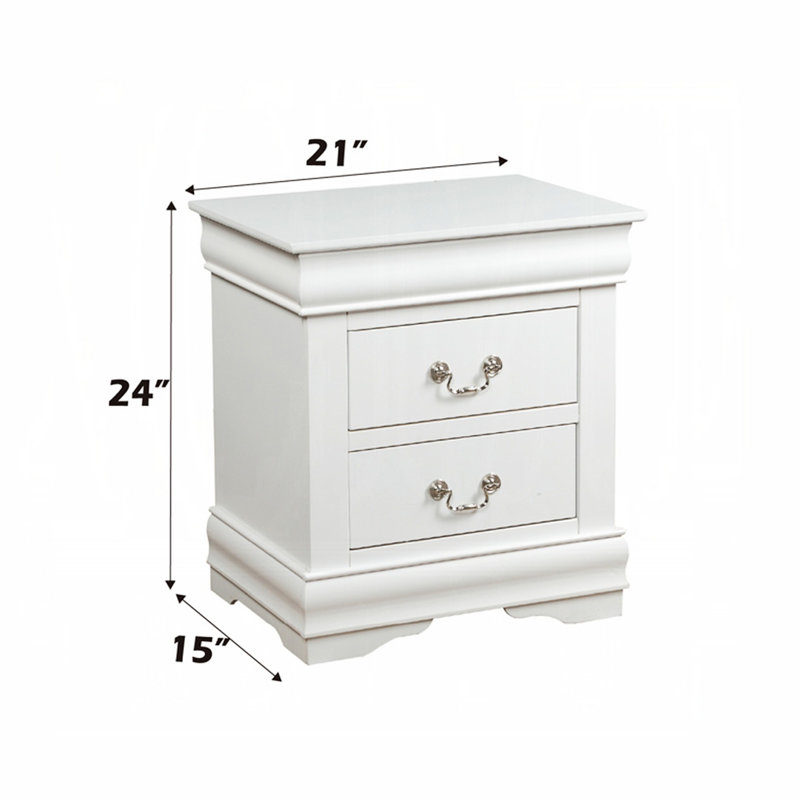 2 tables de chevet en bois massif blanc et pin pour une chambre de rêve avec 2 tiroirs