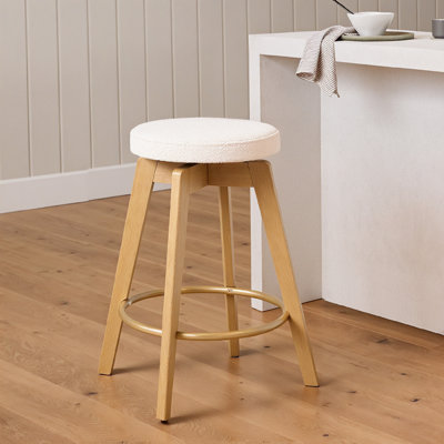 Allforwood Swivel Counter Stool With Cushion, Backless Counter Height Bar Stool, Upholstered Bar Chair With Modern Design For Island, Pub, Kitchen, Di by Red Barrel Studio
