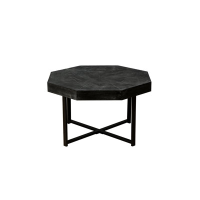 Antique Black Octagonal Coffee Table, Quality Wood And Metal Construction Table In Living Area, Metal,