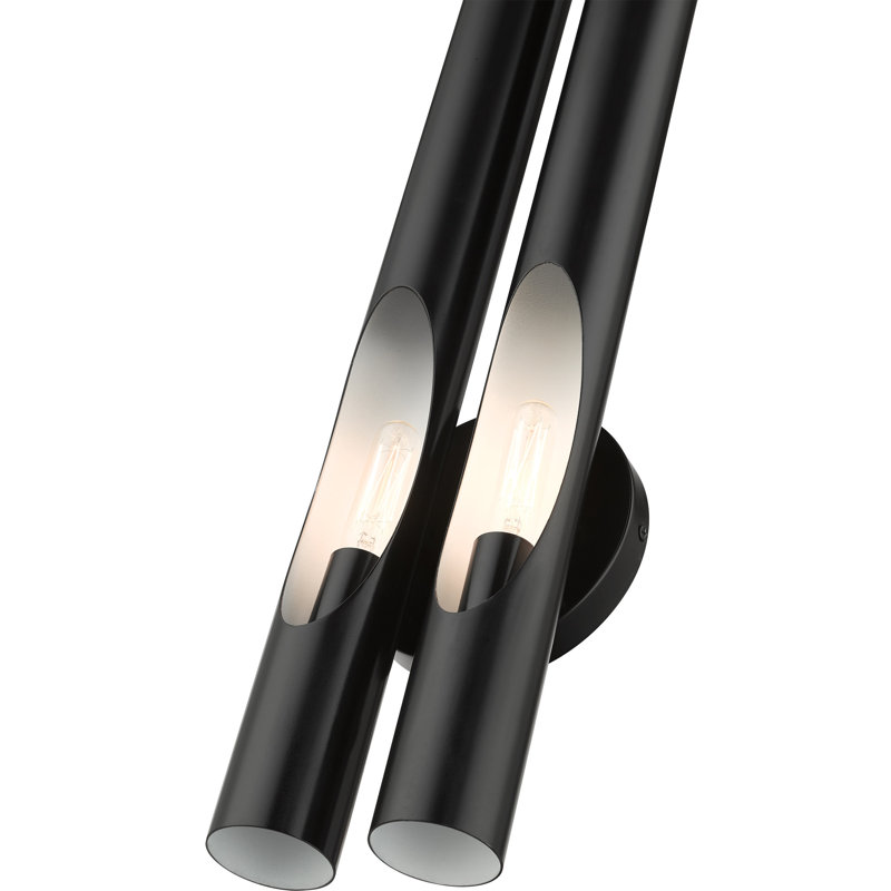 Clearlake Armed Sconce, Shiny Black