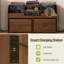 Grand support pour tourne-disque avec station de charge et 2 tiroirs coulissants, armoire de rangement pour disques