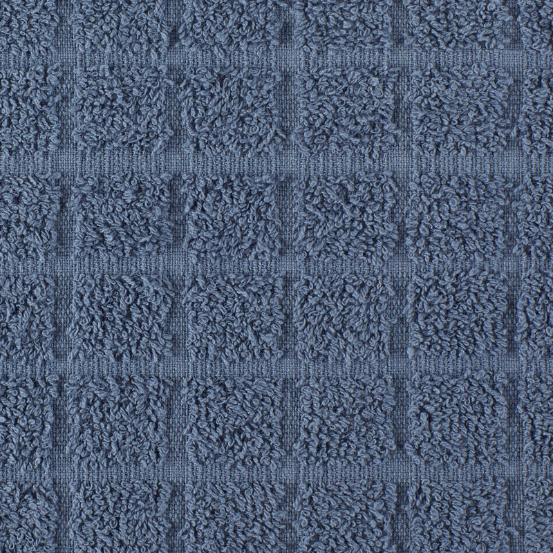 Cotton Checkered Waffle Tea Towel Kitchen Towel, Stonewash Blue
