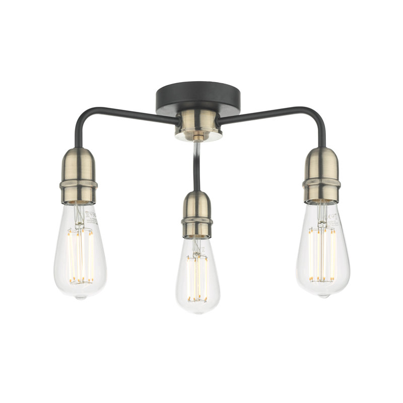 Luyster Semi Flush Mount, Antique Brass