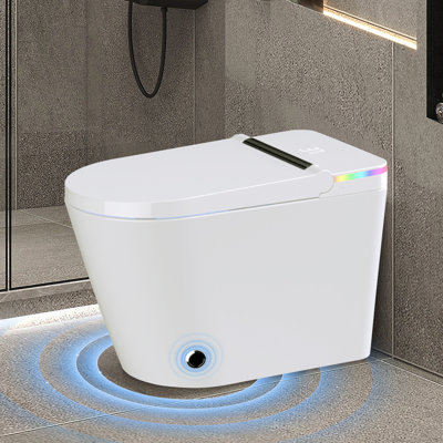 Auxiwa Smart Bidet Toilet Quiet-Closed Heated Seat Sensor Auto, Foot Kick & Blackout Flush, Advanced(Seat Included) -  ML-TWT93