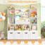 Bibliothèque pour enfants à 4 niveaux avec 4 tiroirs, bibliothèque de rangement en bois, blanc