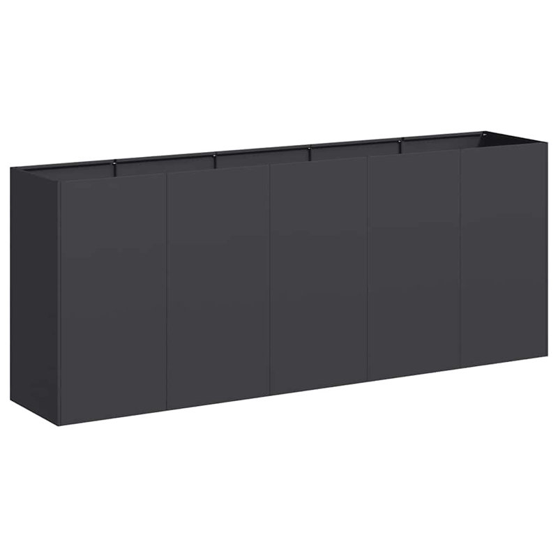 Metal Planter Box, 31.50" H x 78.74" W x 15.75" D, Black