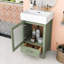 Meuble-lavabo de salle de bain avec lavabo en céramique, porte à fermeture en douceur et beaucoup de rangement-15375815