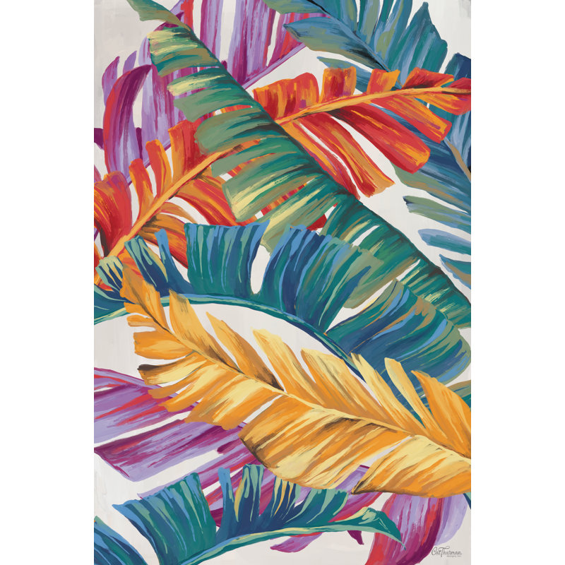 «Bright Banana Leaves 1», reproduction sur toile, H 18 po x l 12 po