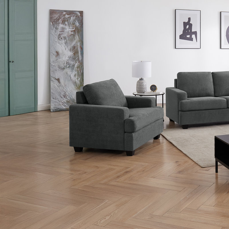 Fauteuil d'appoint moderne en tissu gris