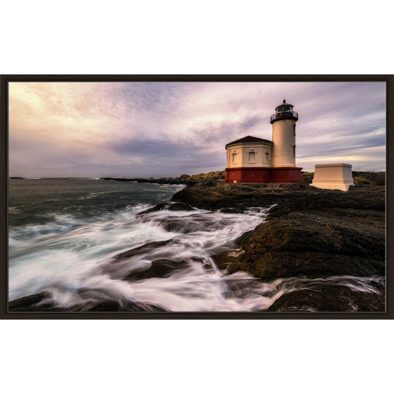 Close To The Falls by Andy Amos - Print on Canvas, 21.5" H x 33.5" W x 2" D, Espresso Floater Frame