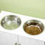 Gamelles surélevées pour grands chiens, station d'alimentation avec support et rangement, blanche, 60 x 30 x 35,5 cm-76020897