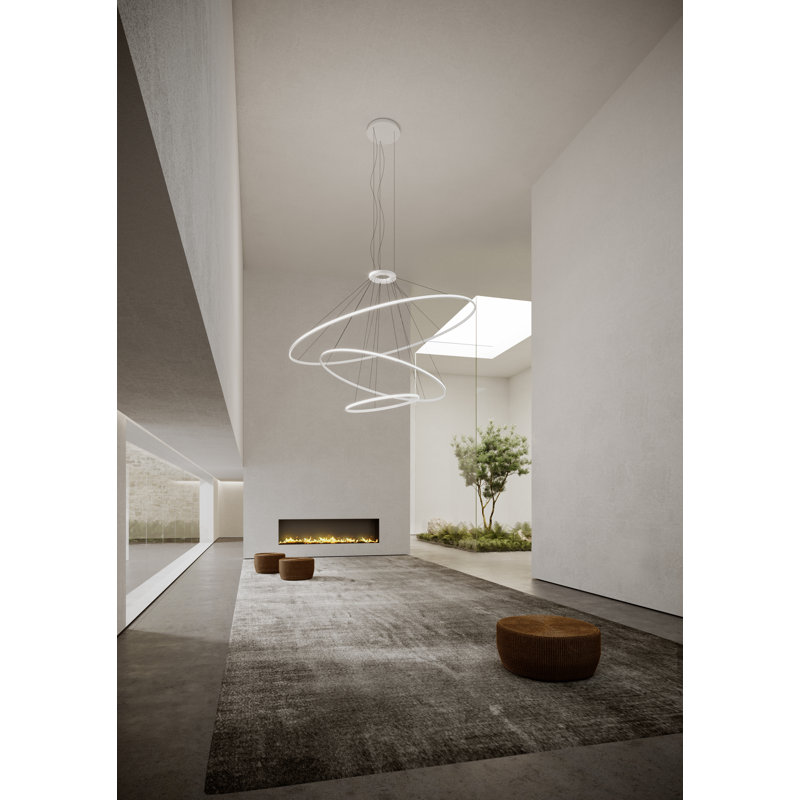 Circular 3 - Light LED Chandelier, White, White, 2700K