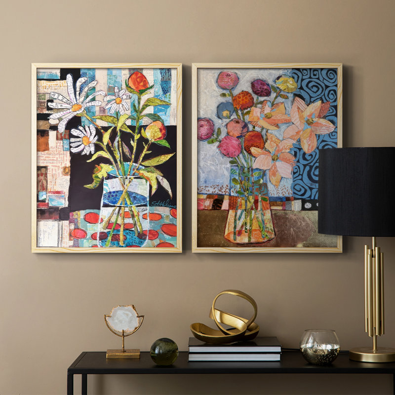 Papier mâché Arrangement I-Premium, reproduction encadrée prête à accrocher - aucun clou requis, H 15 po x l 24 po