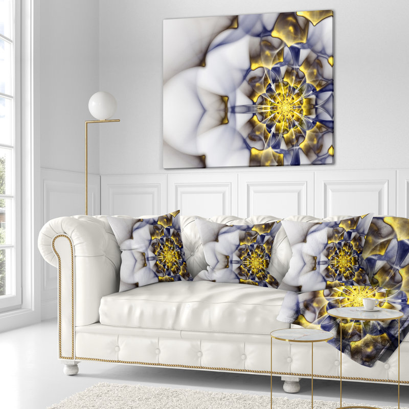 Coussin floral fractal, 16 po x 1 po, Coussin décoratif