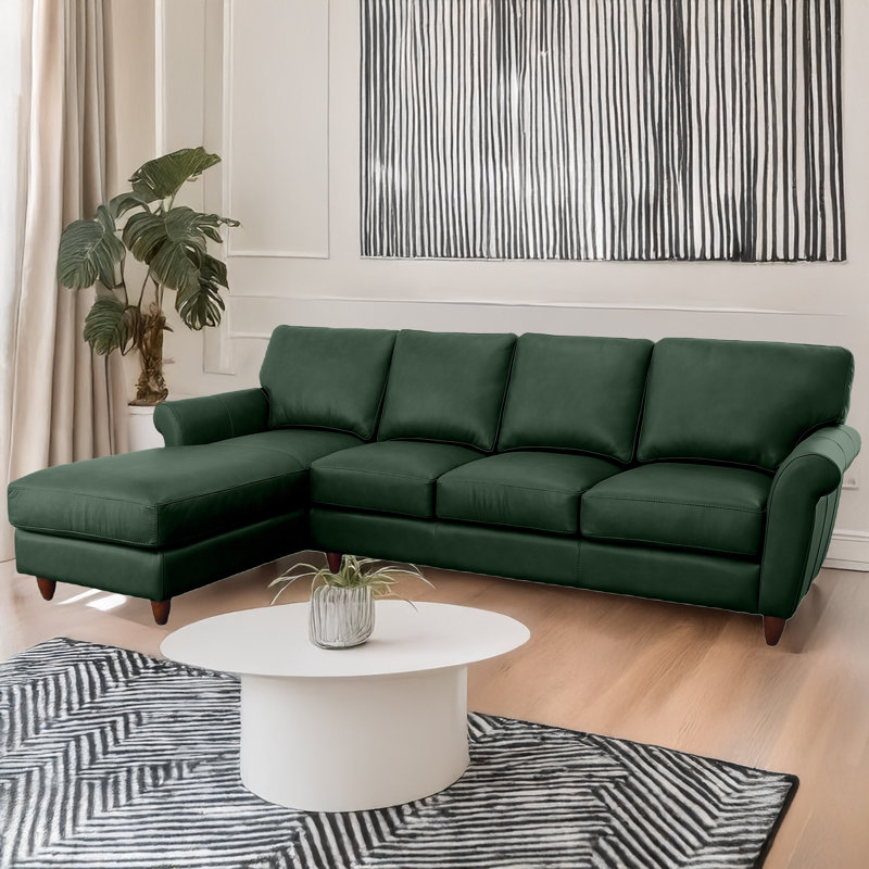 Canapé modulaire en cuir véritable Cherish, Face à la gauche, Green Genuine Leather