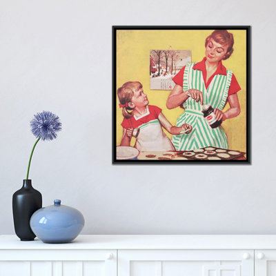 « mère et fille à la cuisson », reproduction d’art sur toile