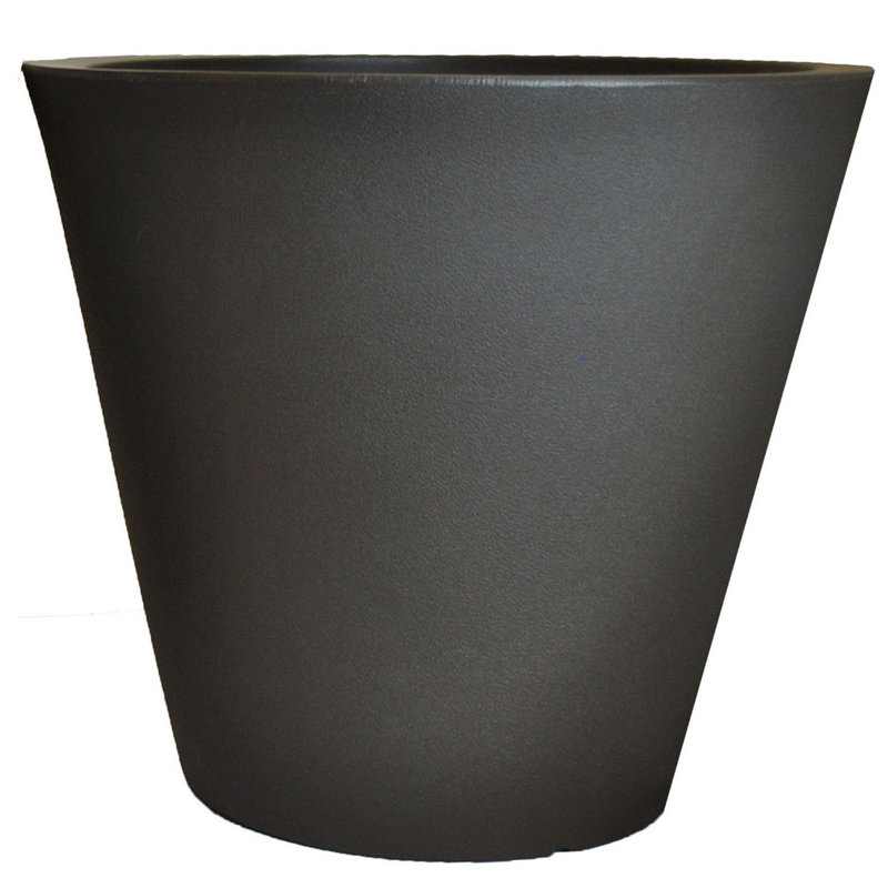 Pot à fleurs en plastique Bodmin, Noir, H 16 po x l 9,5 po x P 9,5 po