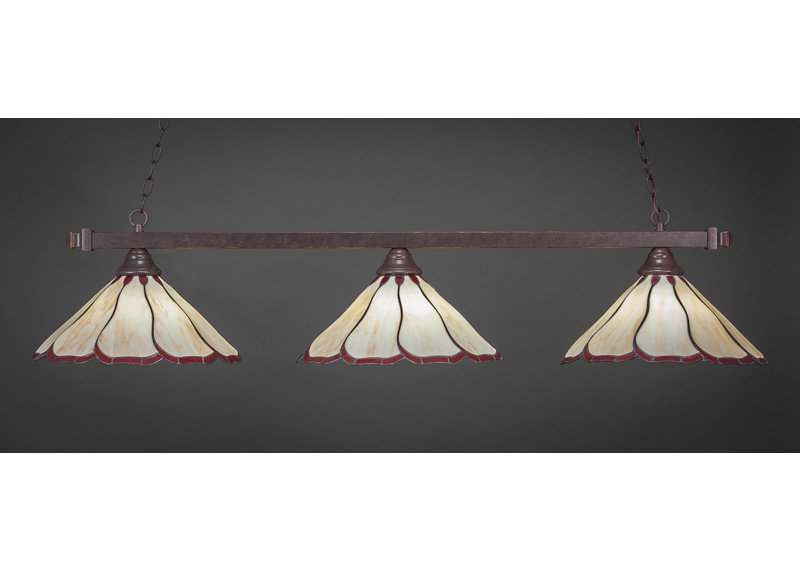 Barre carrée / ronde 3 lumières, Granite noir, Perle