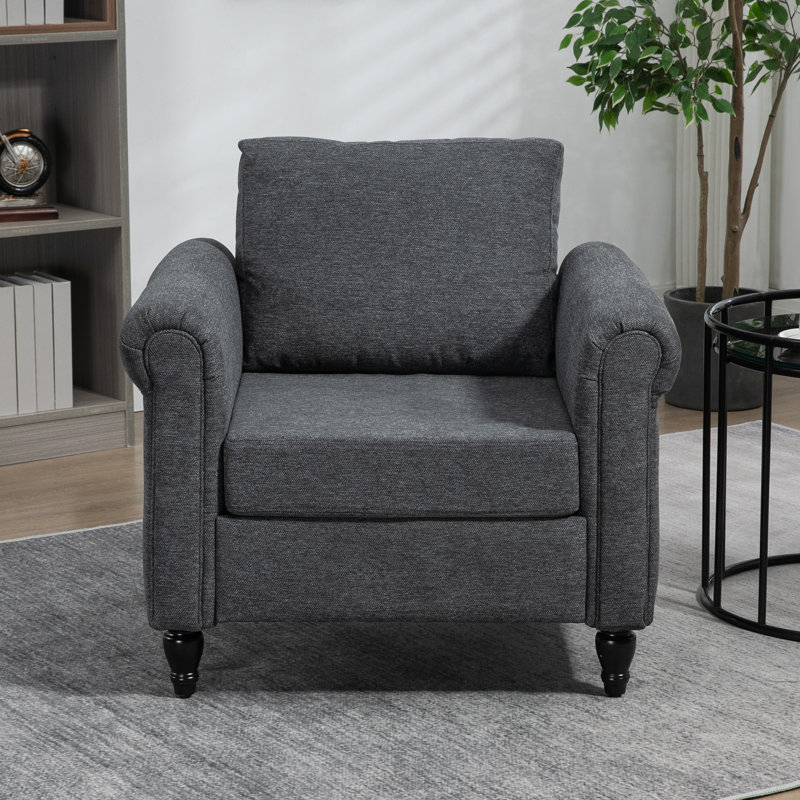Fauteuil Deanine, 100% polyester gris clair