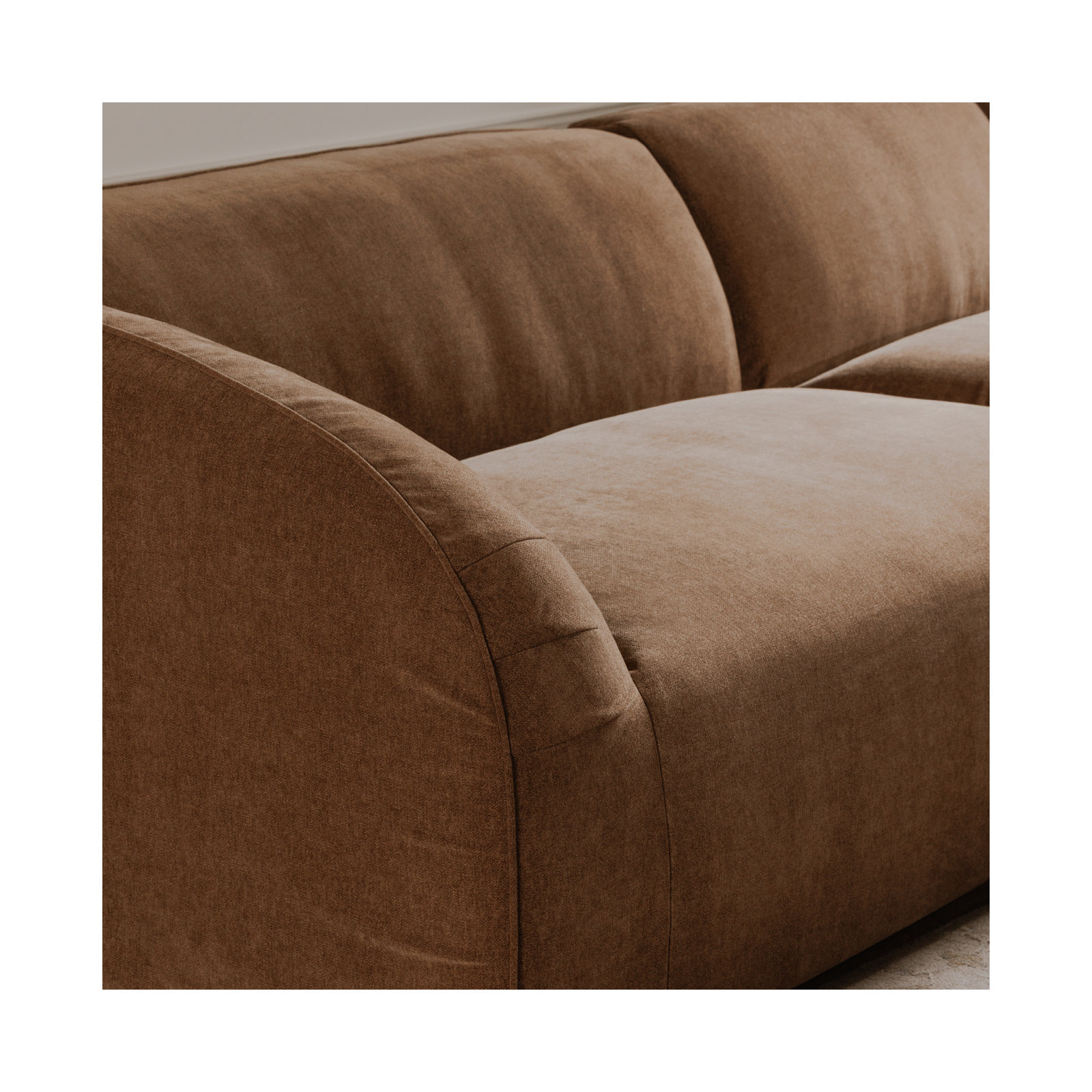 Wilde Left Arm Corner Chair, Latte Loft Canvas