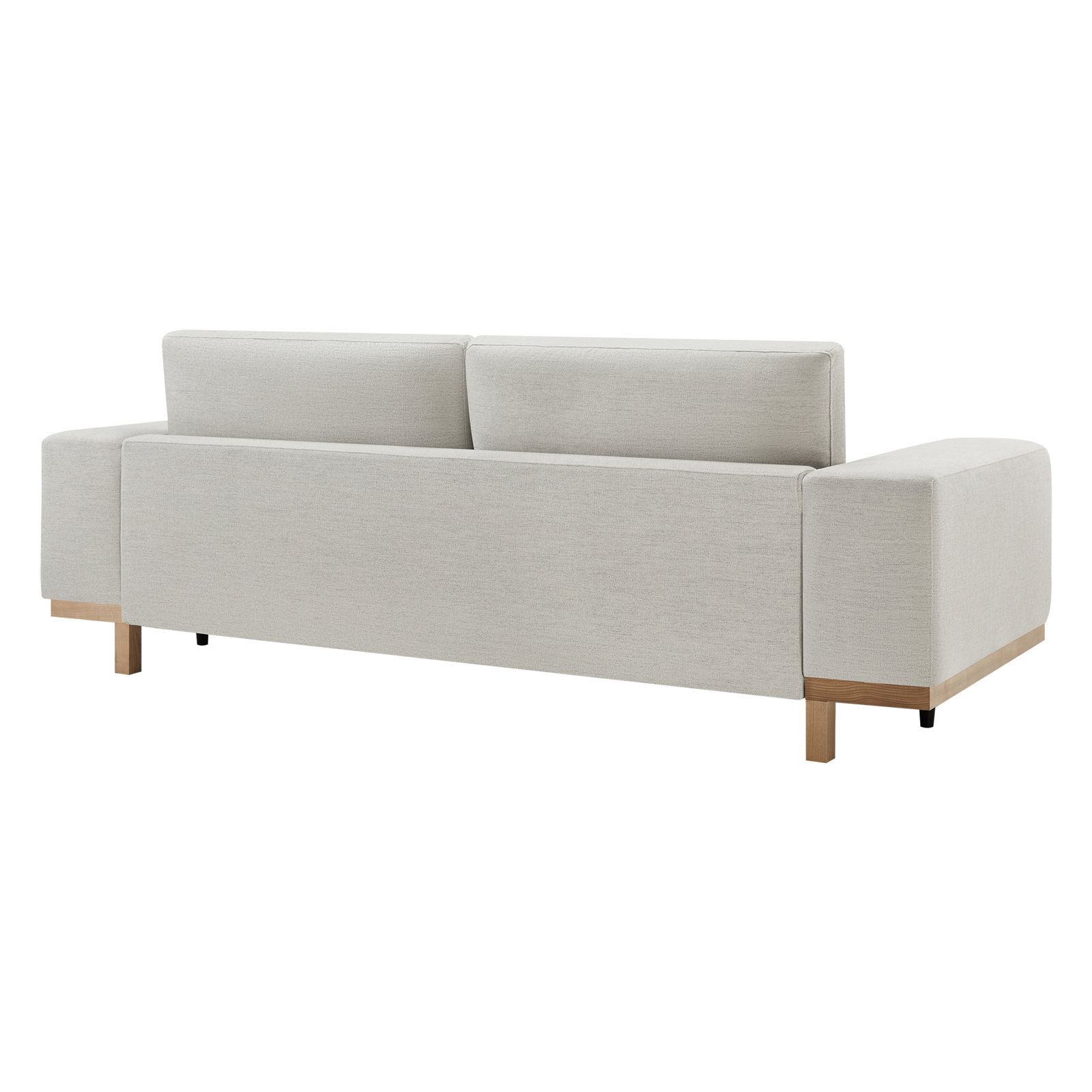 Arnette 97'' Upholstered Sofa, Brent Light Grey Basketweave